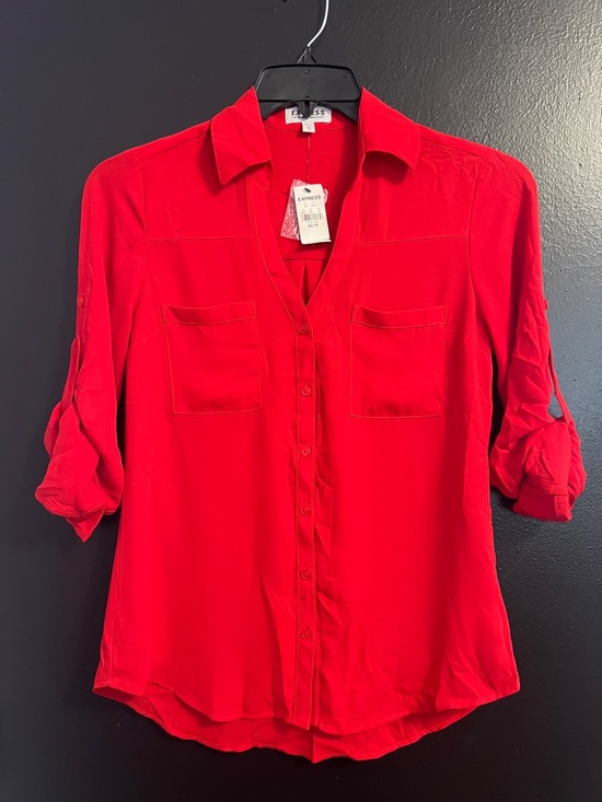 Express Tops - EXPRESS 🔥 Portofino Red Hot Button-Down Shirt